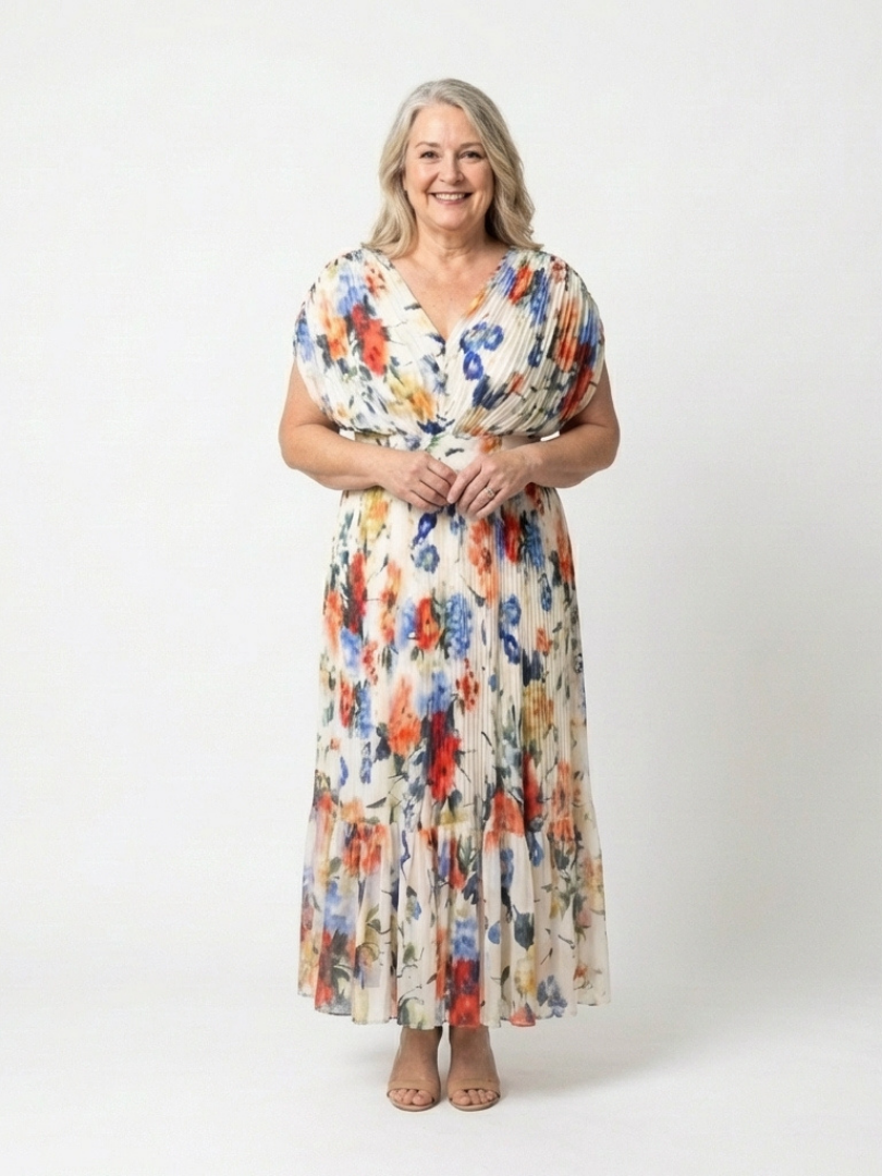 Savannah | Sleeveless Pleated Midi Dress
