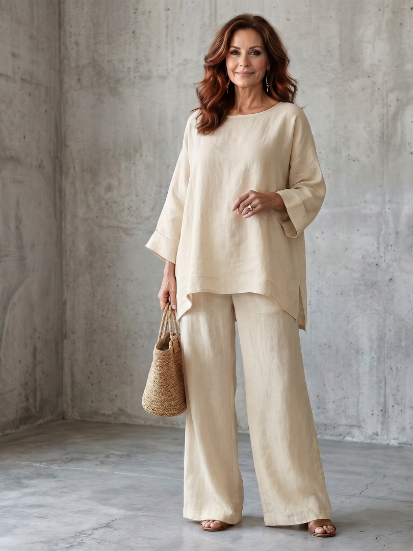 Proue (Athens Edit) | Oversized Tunic Set with Wide-Leg Pants