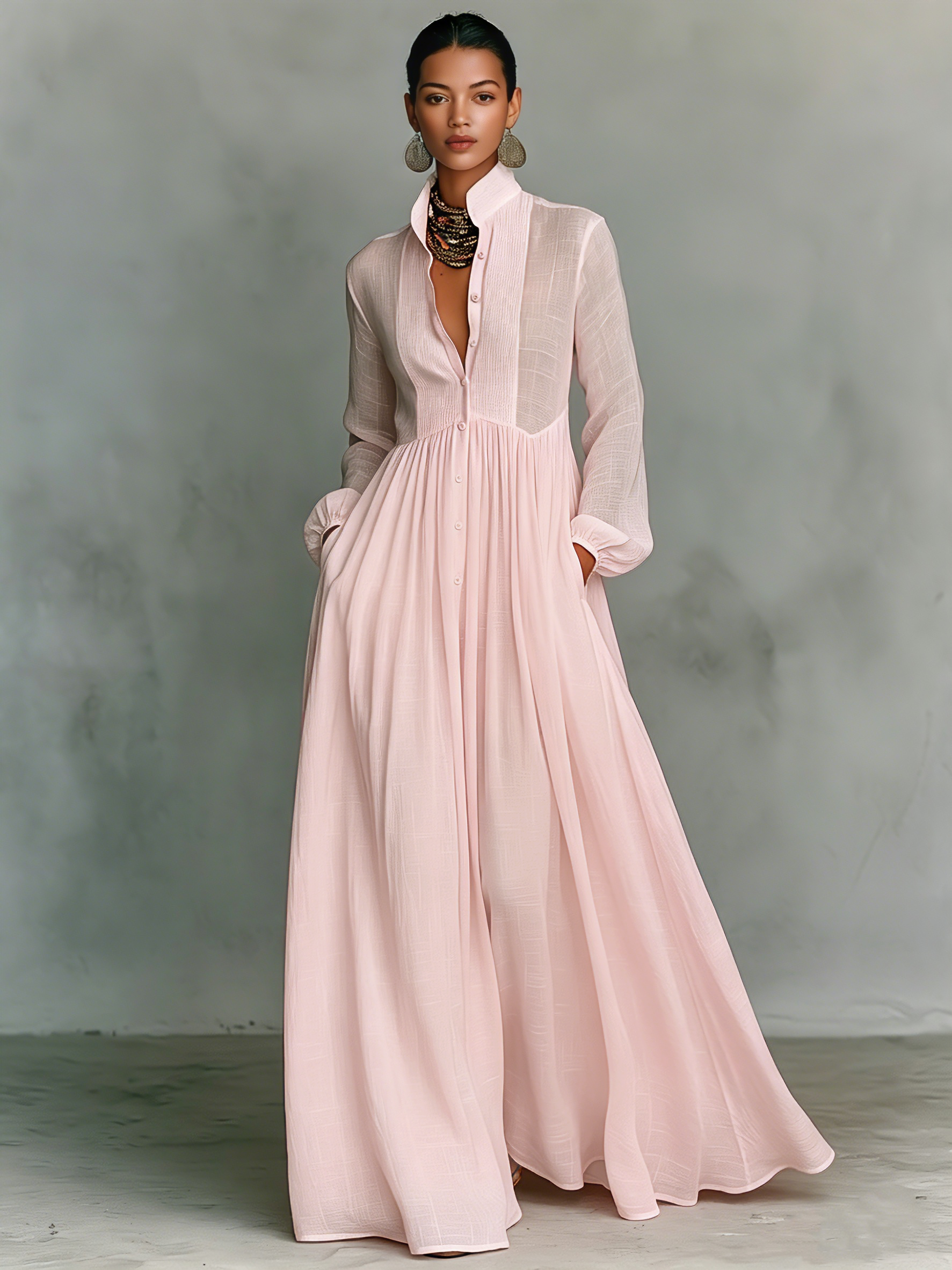 Long-sleeved Maxi Dress