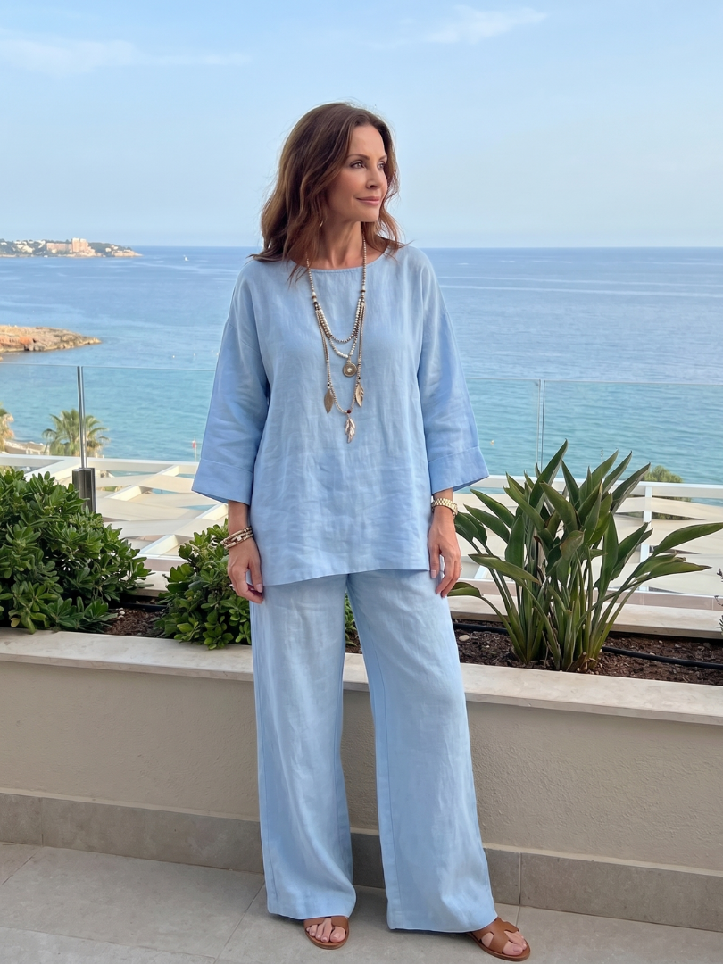 Proue (Athens Edit) | Oversized Tunic Set with Wide-Leg Pants