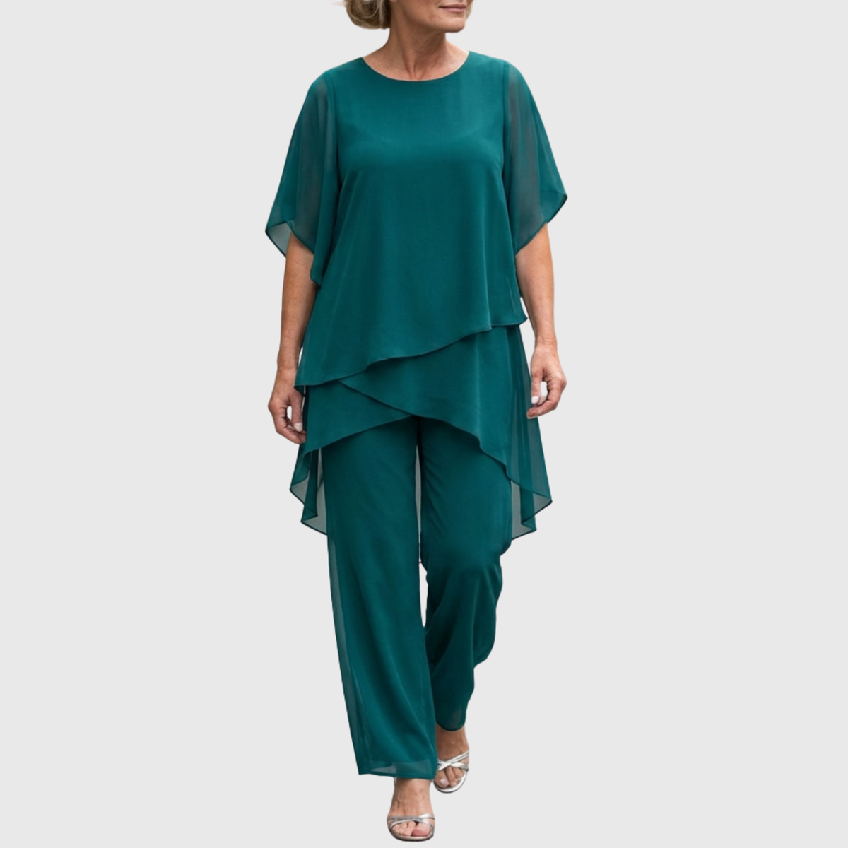 Roxina™ | Elegant Chiffon Pant Set