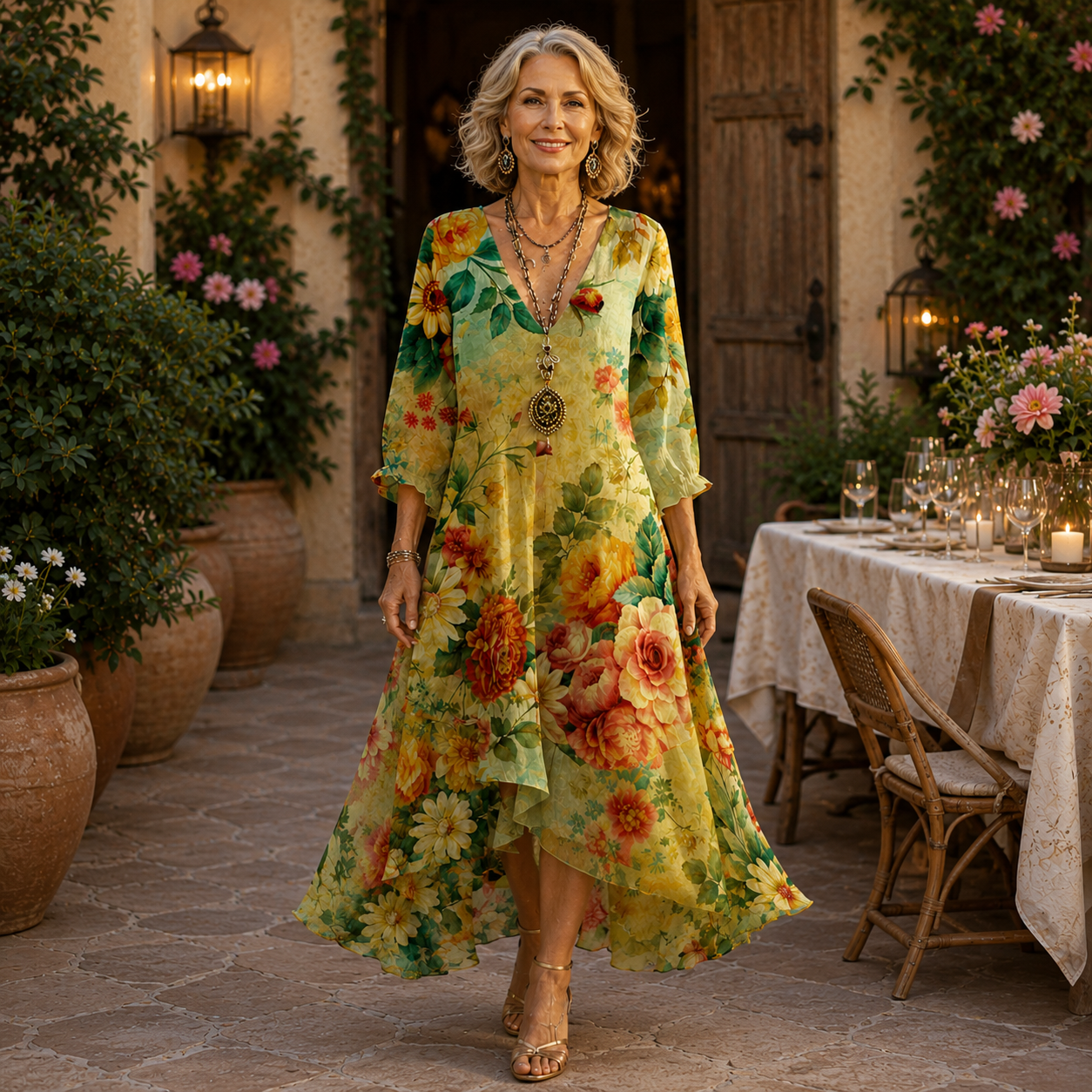 Vanessa | Effortless Floral Midi Dress 🌿