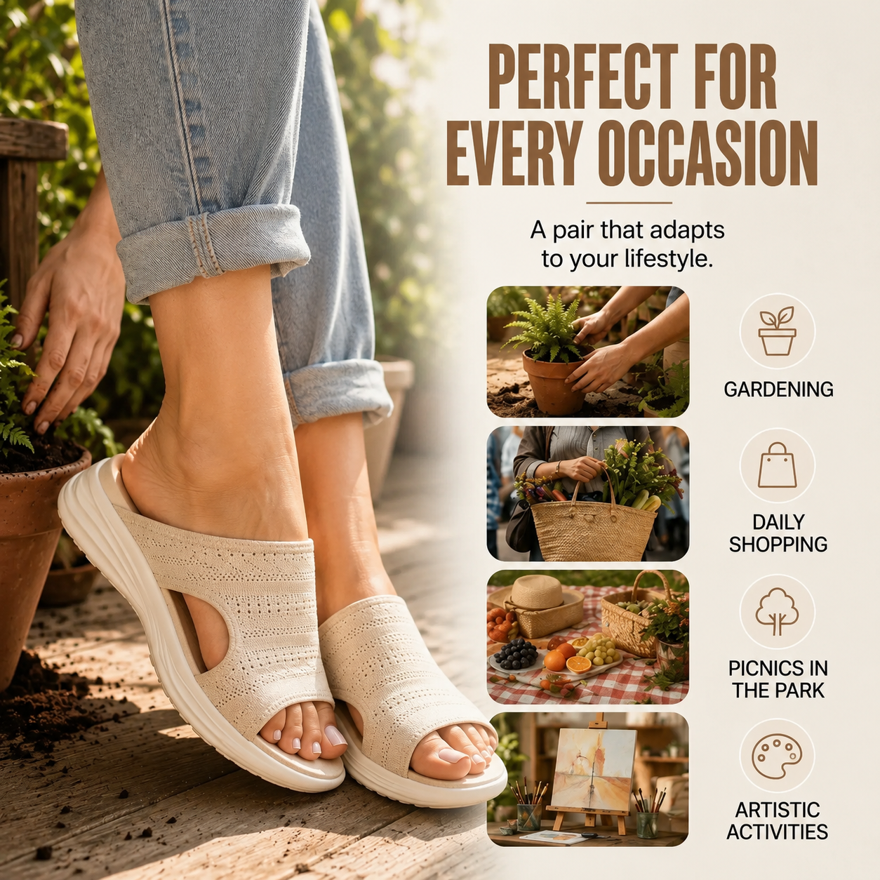 Platform Sandals, Breathable Knit for Women