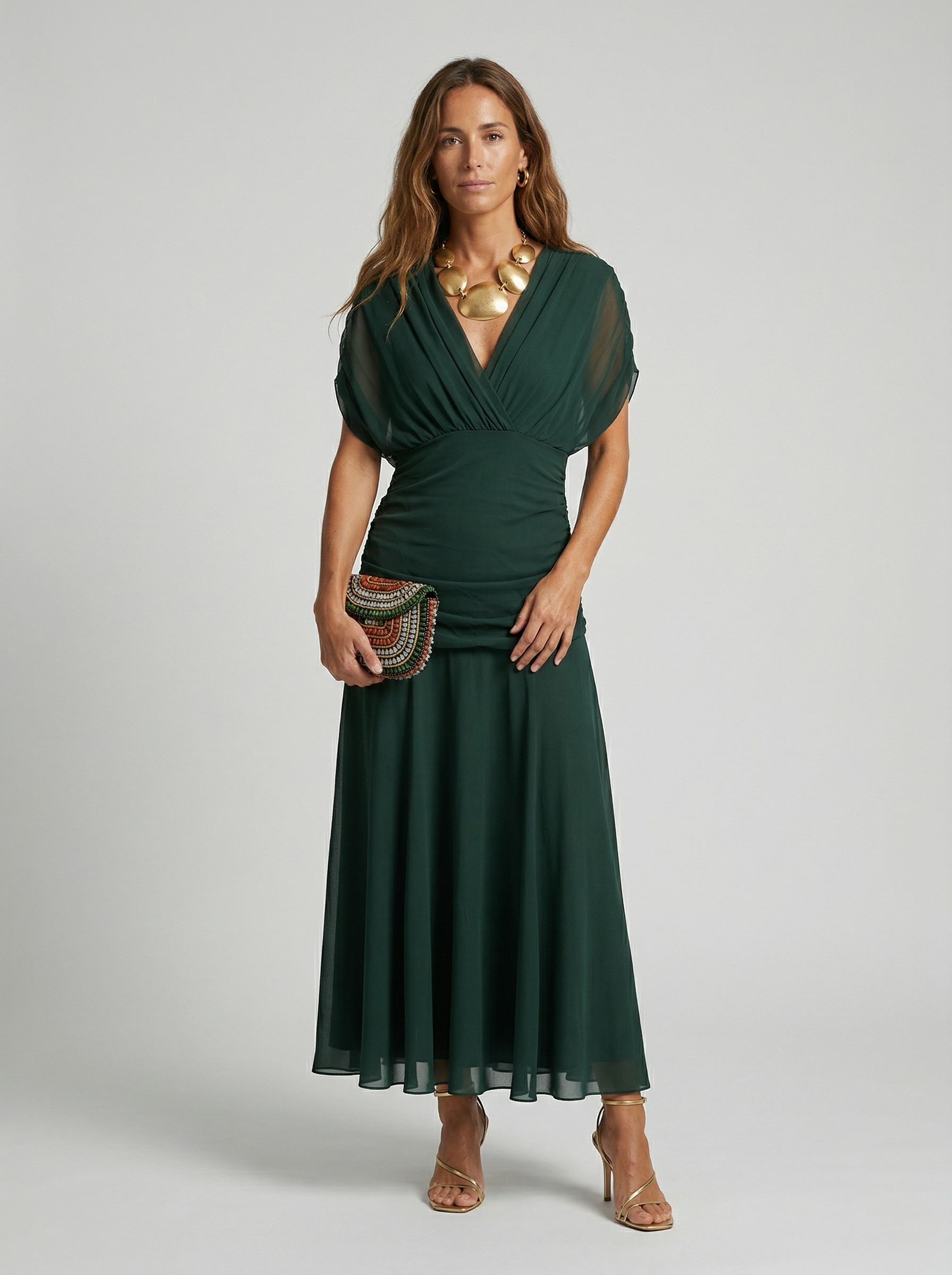 Nora | Long V-Neck Dress – Limited Edition