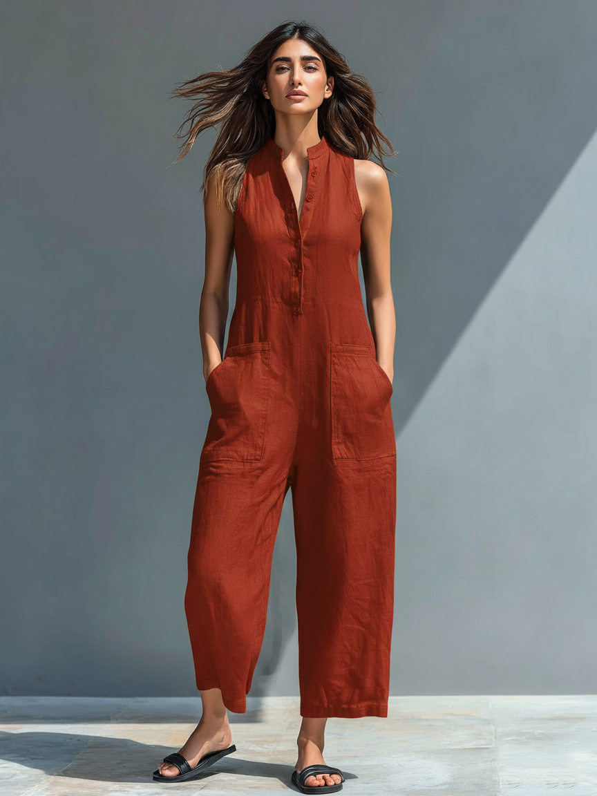 Sleeveless Loose Jumpsuit