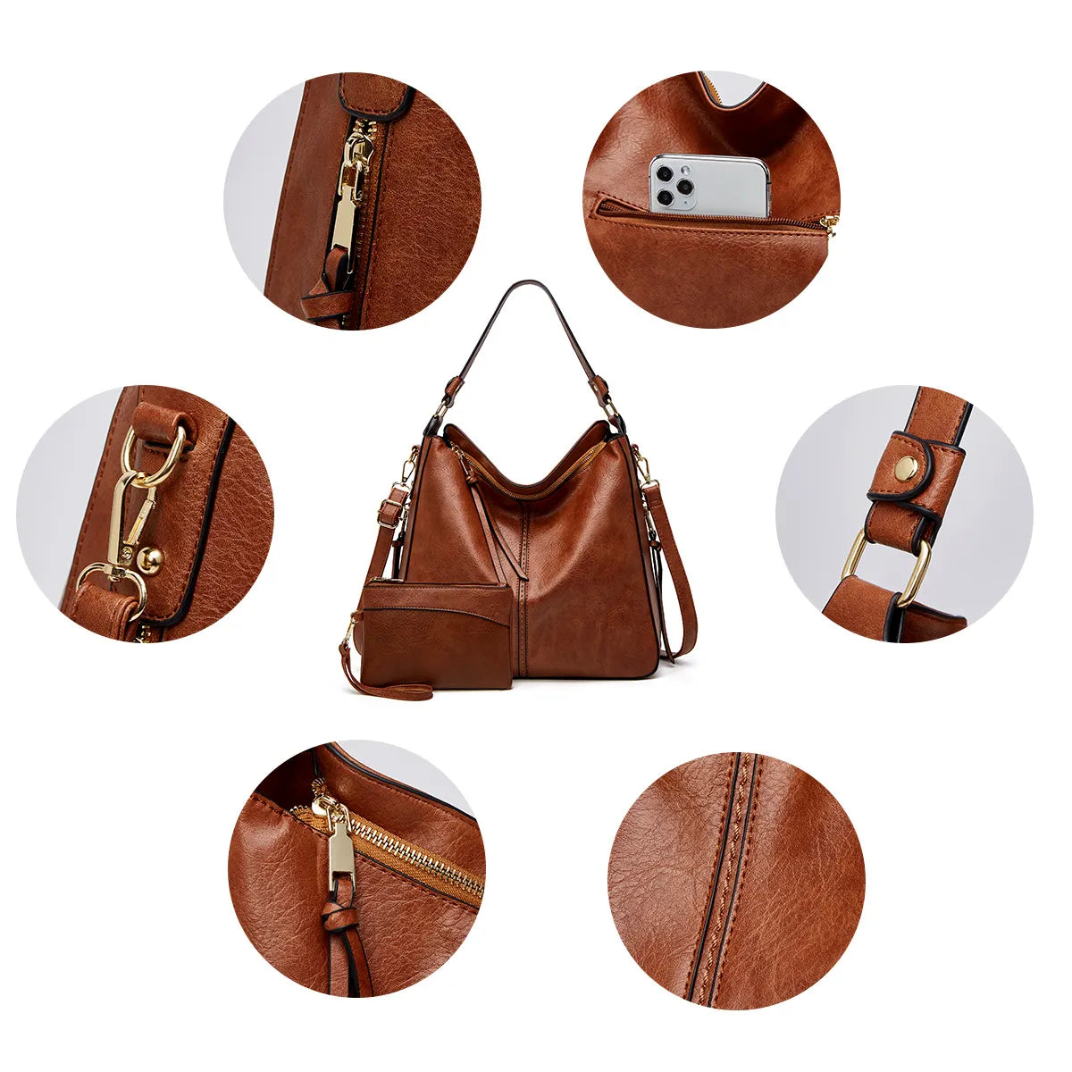 Luxury Hobo Anti-Theft Handbag + FREE Pouch Wallet