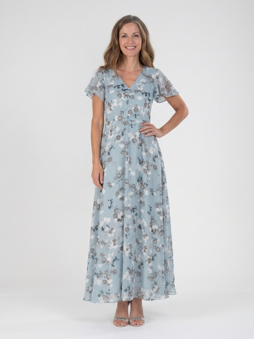 Ismeria (Athens Edit) | Floral Satin Maxi Dress