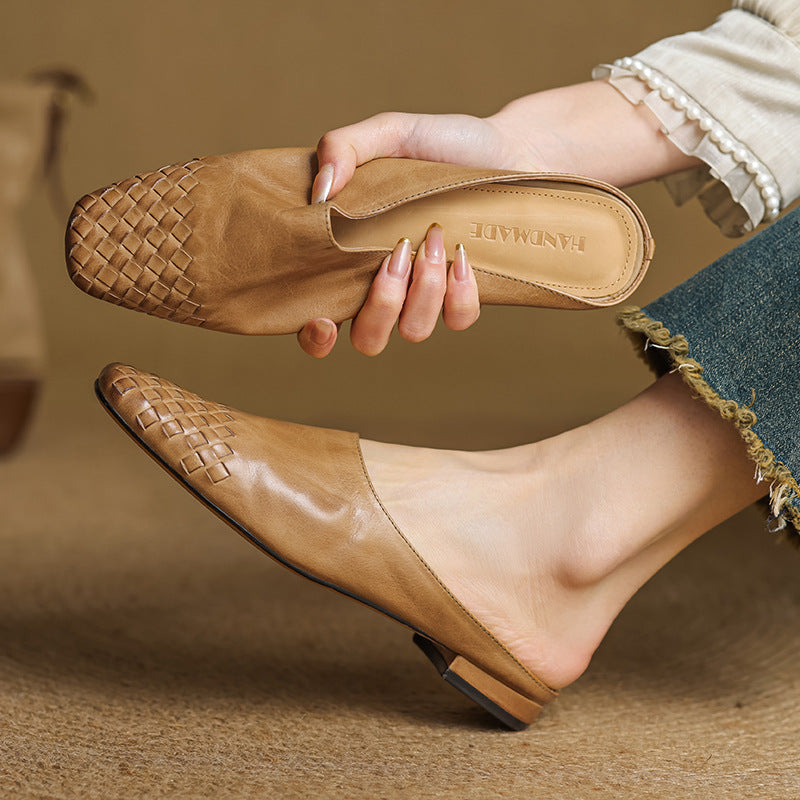 Breathable Real Leather Mules