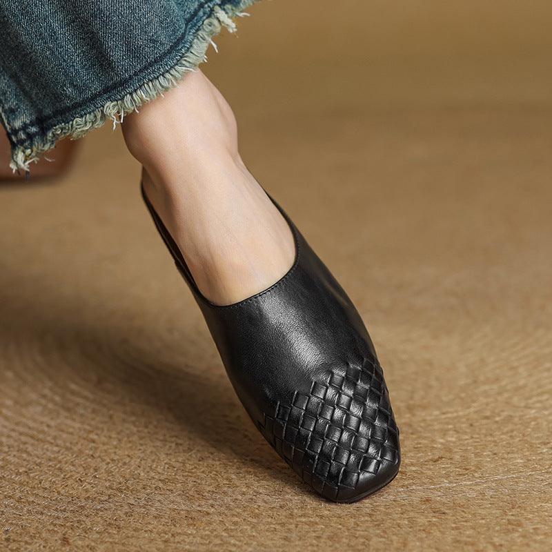 Breathable Real Leather Mules