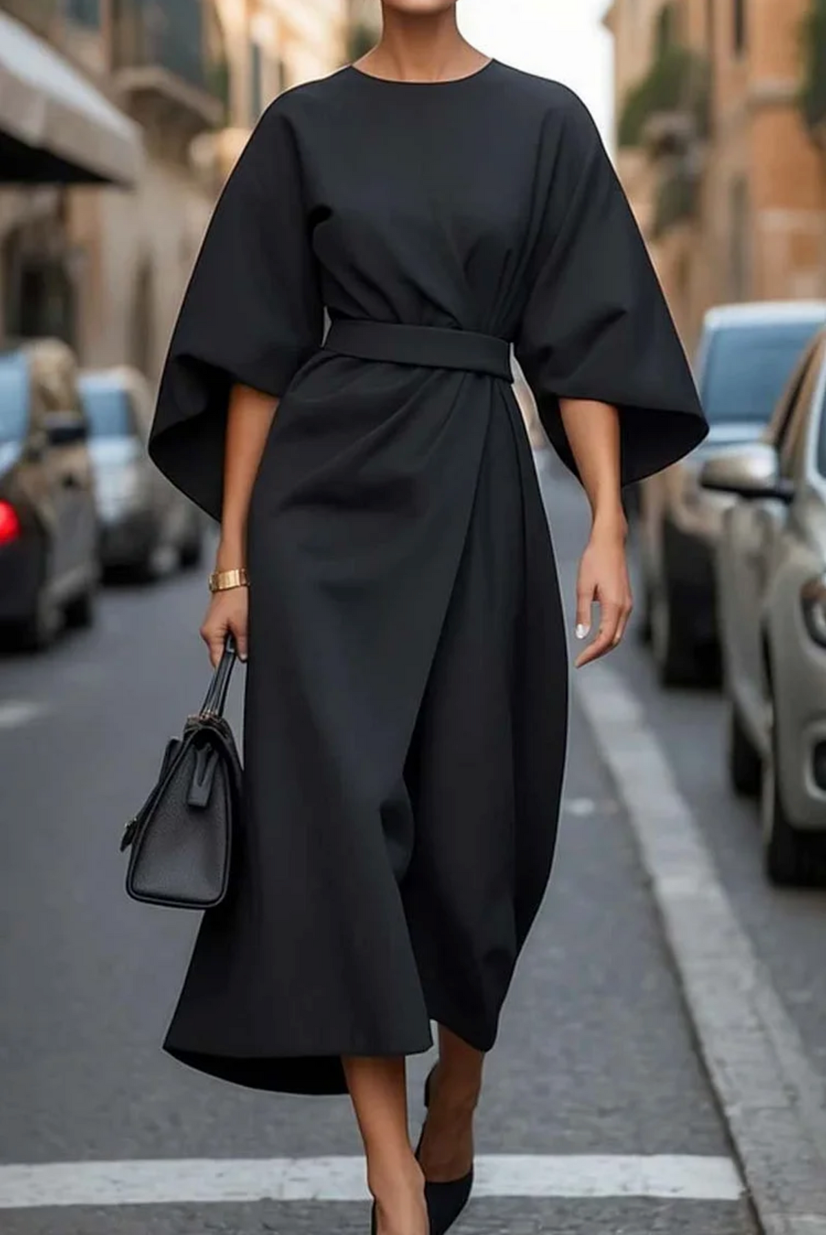 Nadia Lantern Sleeve Dress