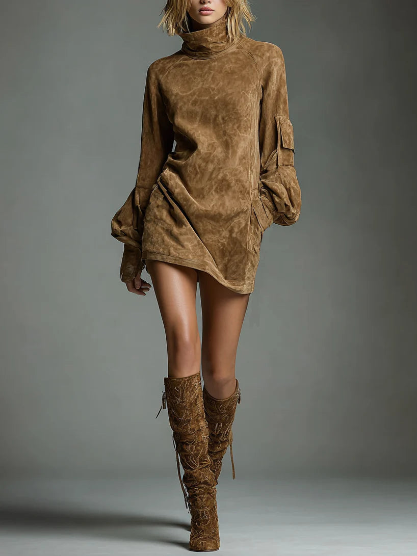 Hannah™ | Oversized Mini Suede Dress