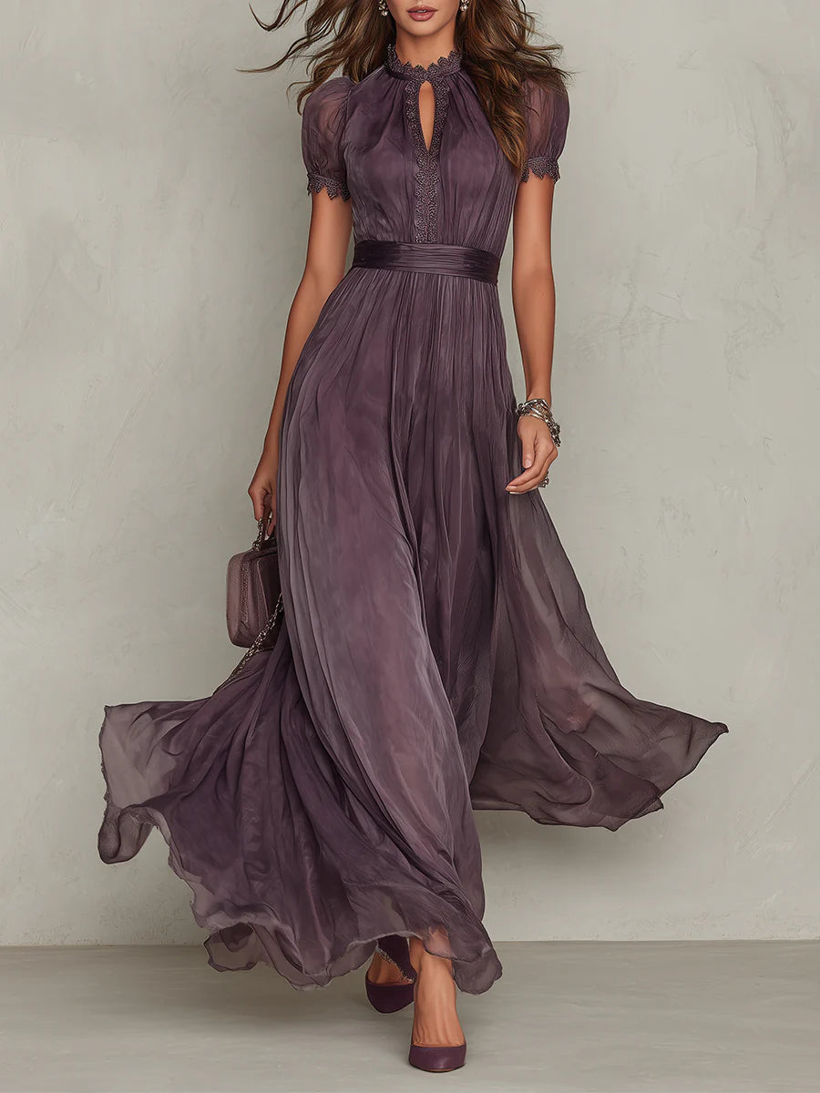 Flavia Long Dress in Luxurious Fabric