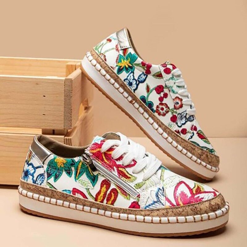 Oluchi™ Floral Orthopedic Zipper Sneakers
