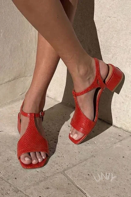 Serena Crisscross Strap Low-Heel Sandal