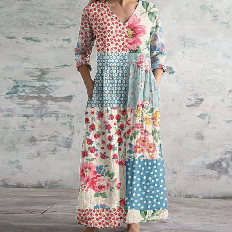Lila Retro Maxi Dress