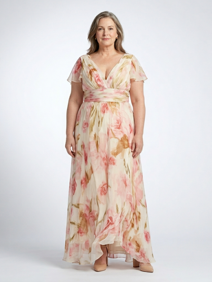 Elara | Short Sleeve Dress with V-Neckline