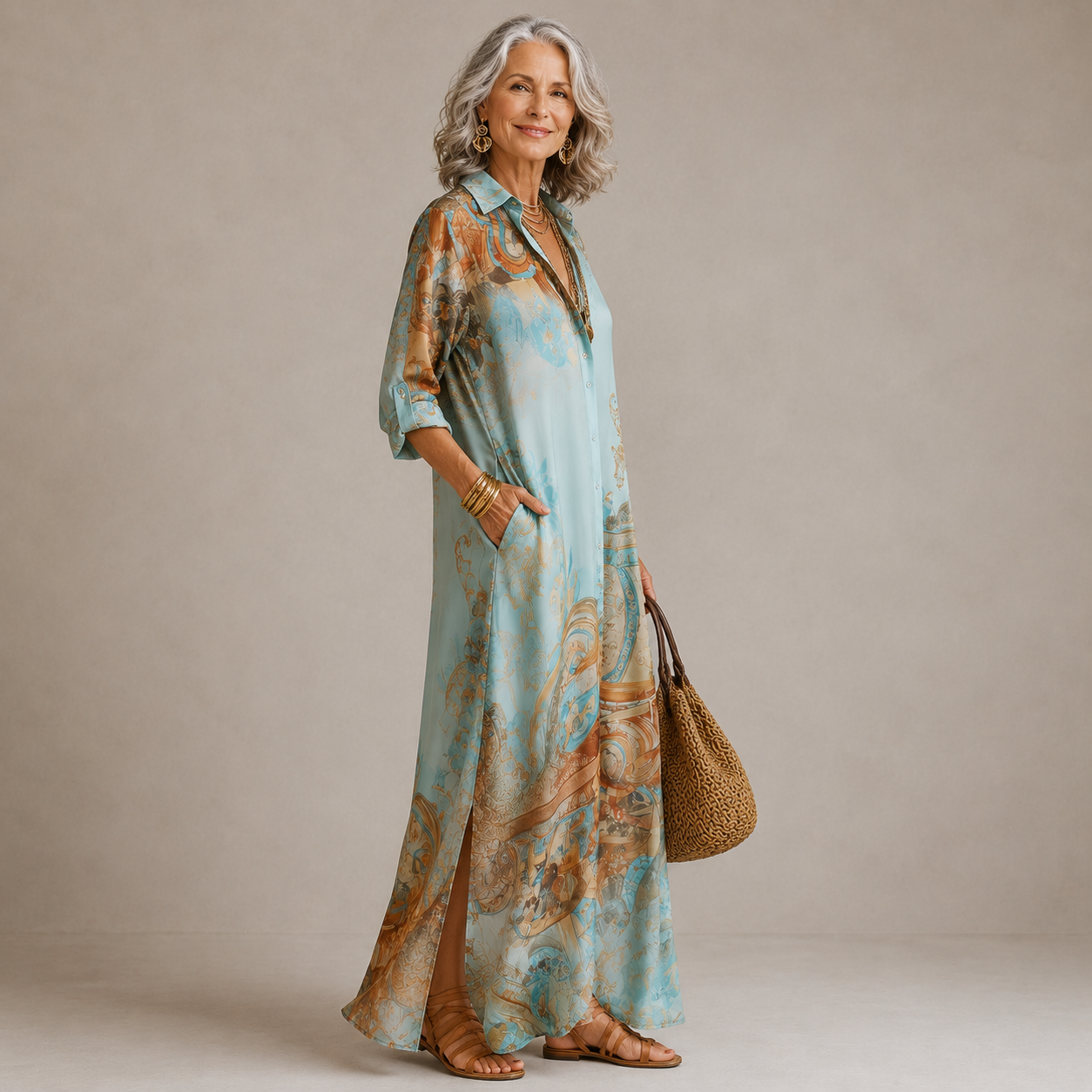 Evalexy | Luxury Print Maxi Dress