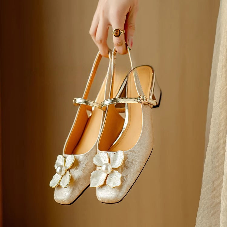 Slingback Real Leather Pumps