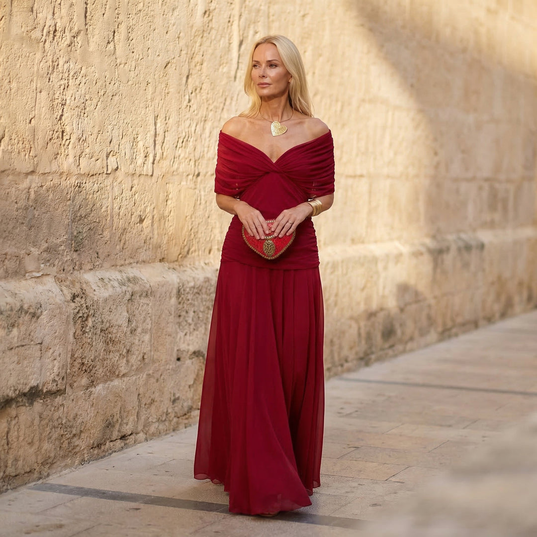 halston red dress Documented 1978 Halston One Shoulder Red Draped Jersey Halston Dress Shrimpton Couture