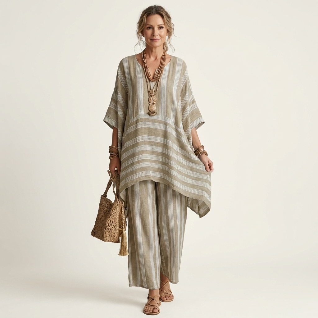 Kiara | Two-Piece Striped Cotton Set