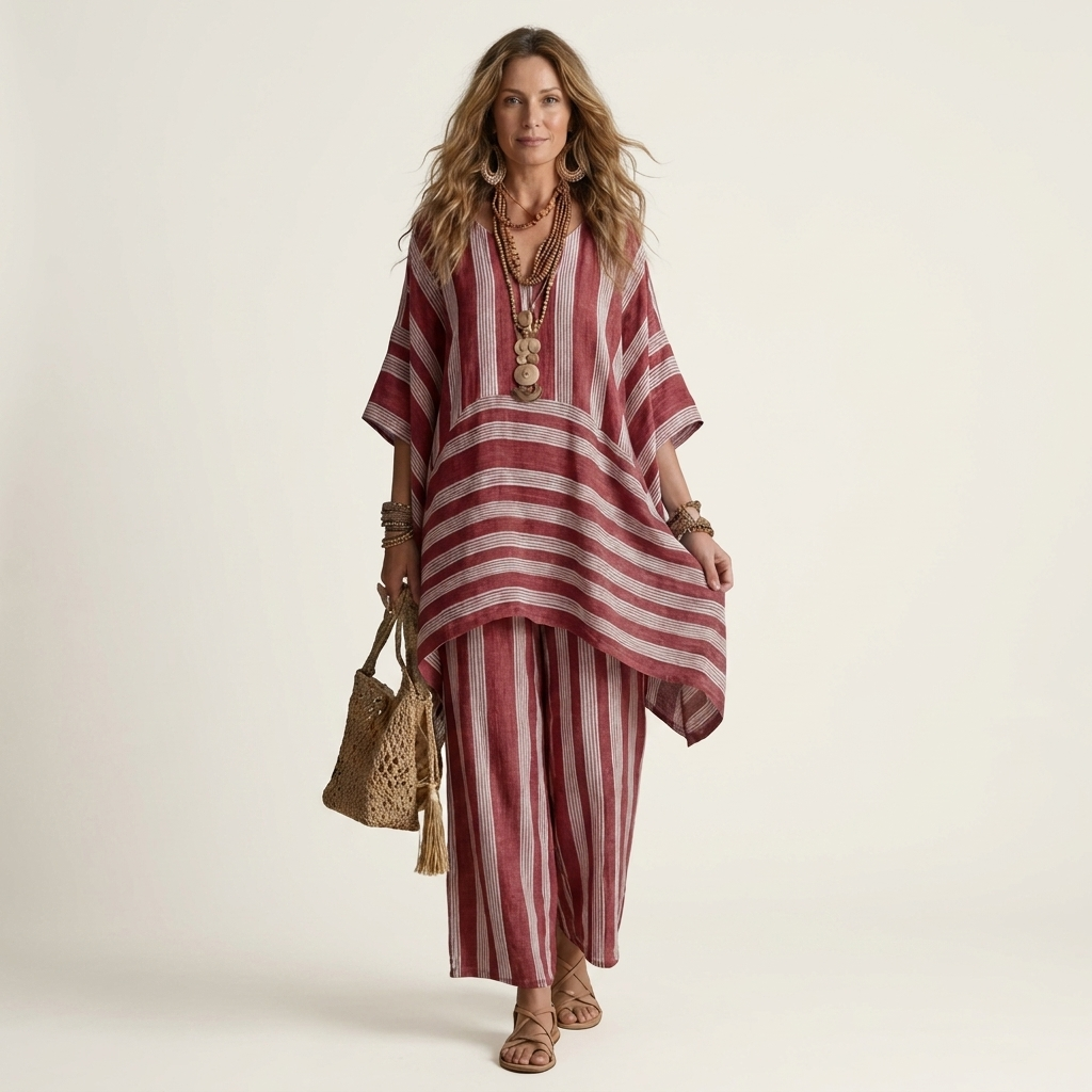 Kiara | Two-Piece Striped Cotton Set