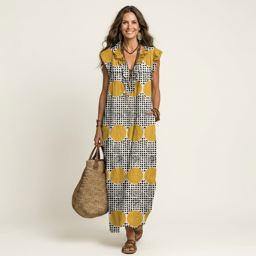 Josette | Ruffle V-Neck Maxi Dress 8