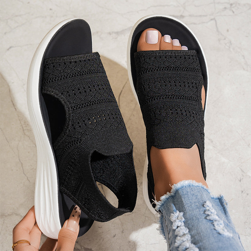 Platform Sandals, Breathable Knit for Women
