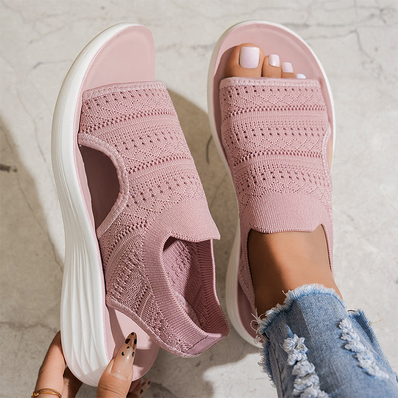 Platform Sandals, Breathable Knit for Women