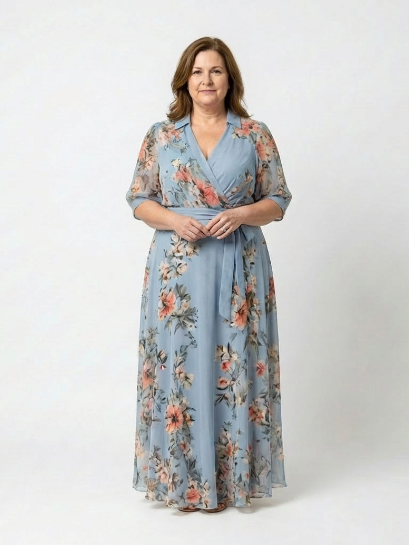 Elowen | V-Neck Maxi Dress with Floral Print