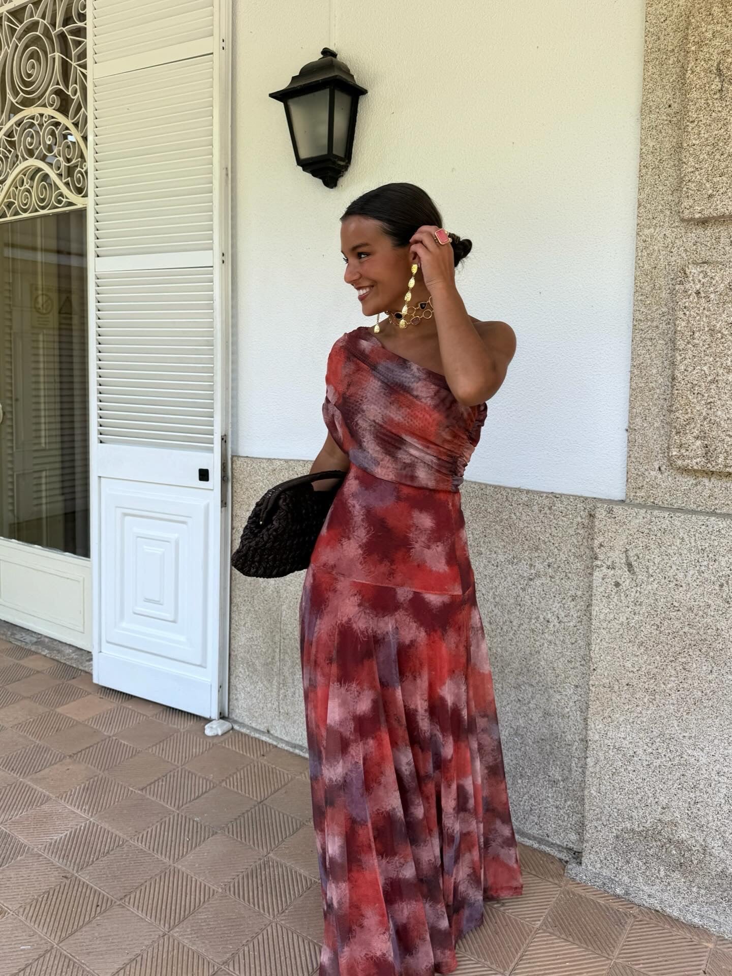 Flora | Watercolor Dropped-Shoulder Maxi Dress