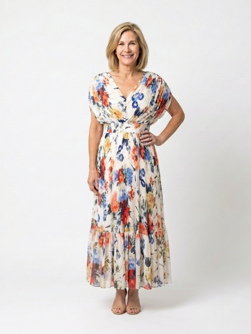 Savannah | Sleeveless Pleated Midi Dress