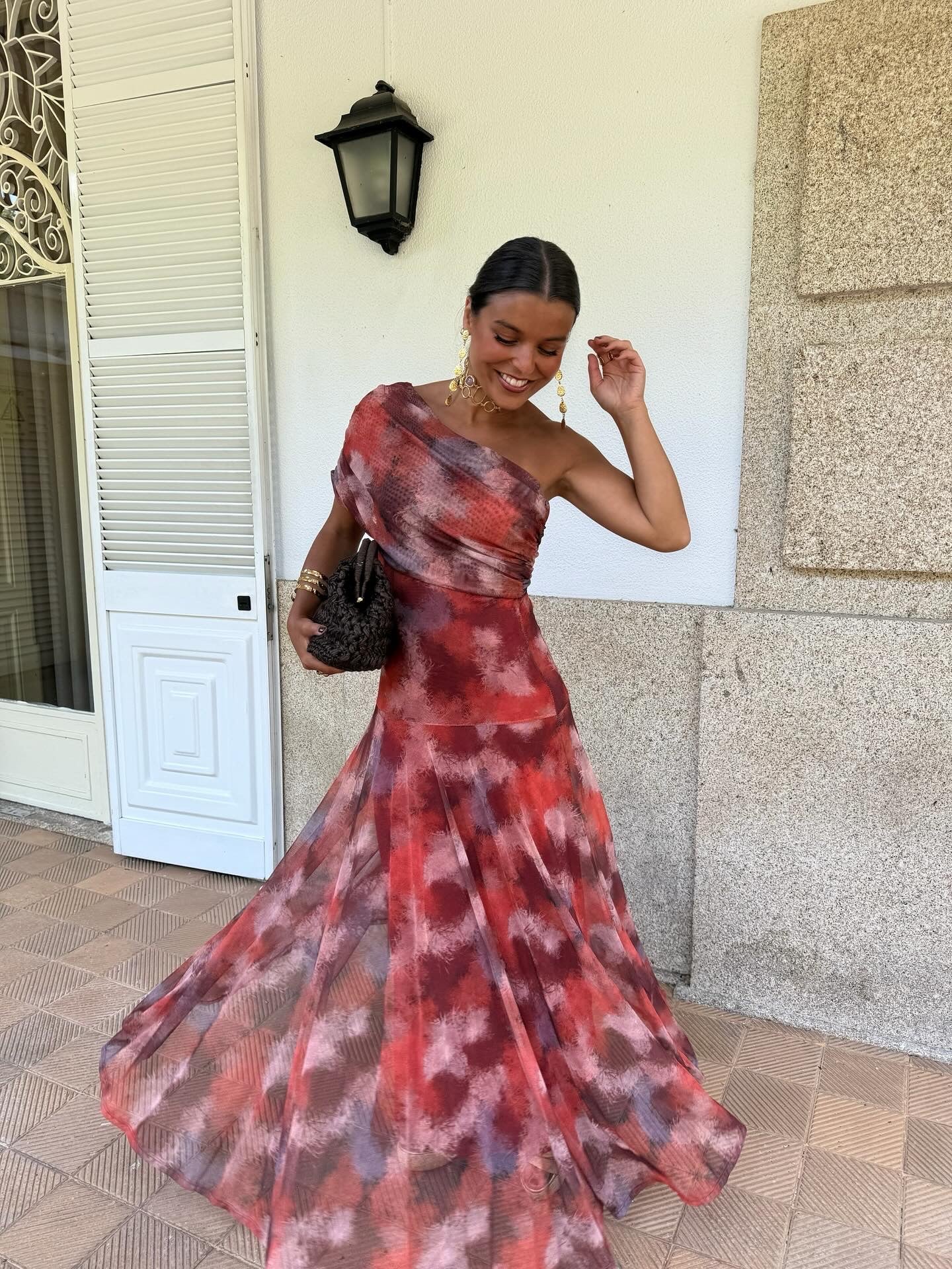 Flora | Watercolor Dropped-Shoulder Maxi Dress