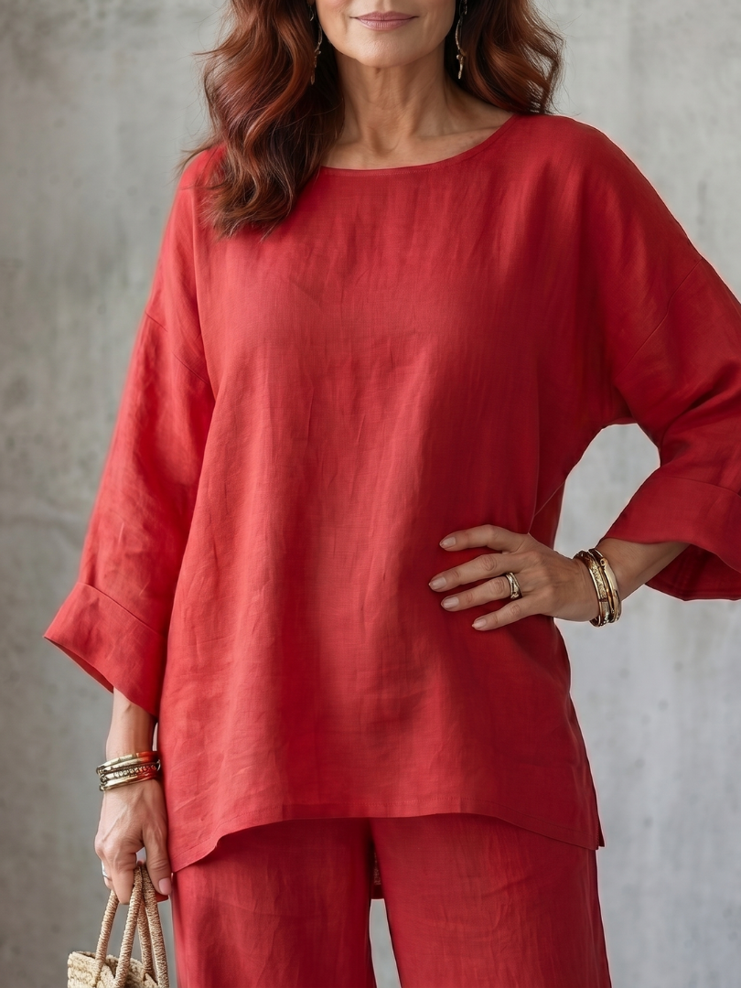 Proue (Athens Edit) | Oversized Tunic Set with Wide-Leg Pants