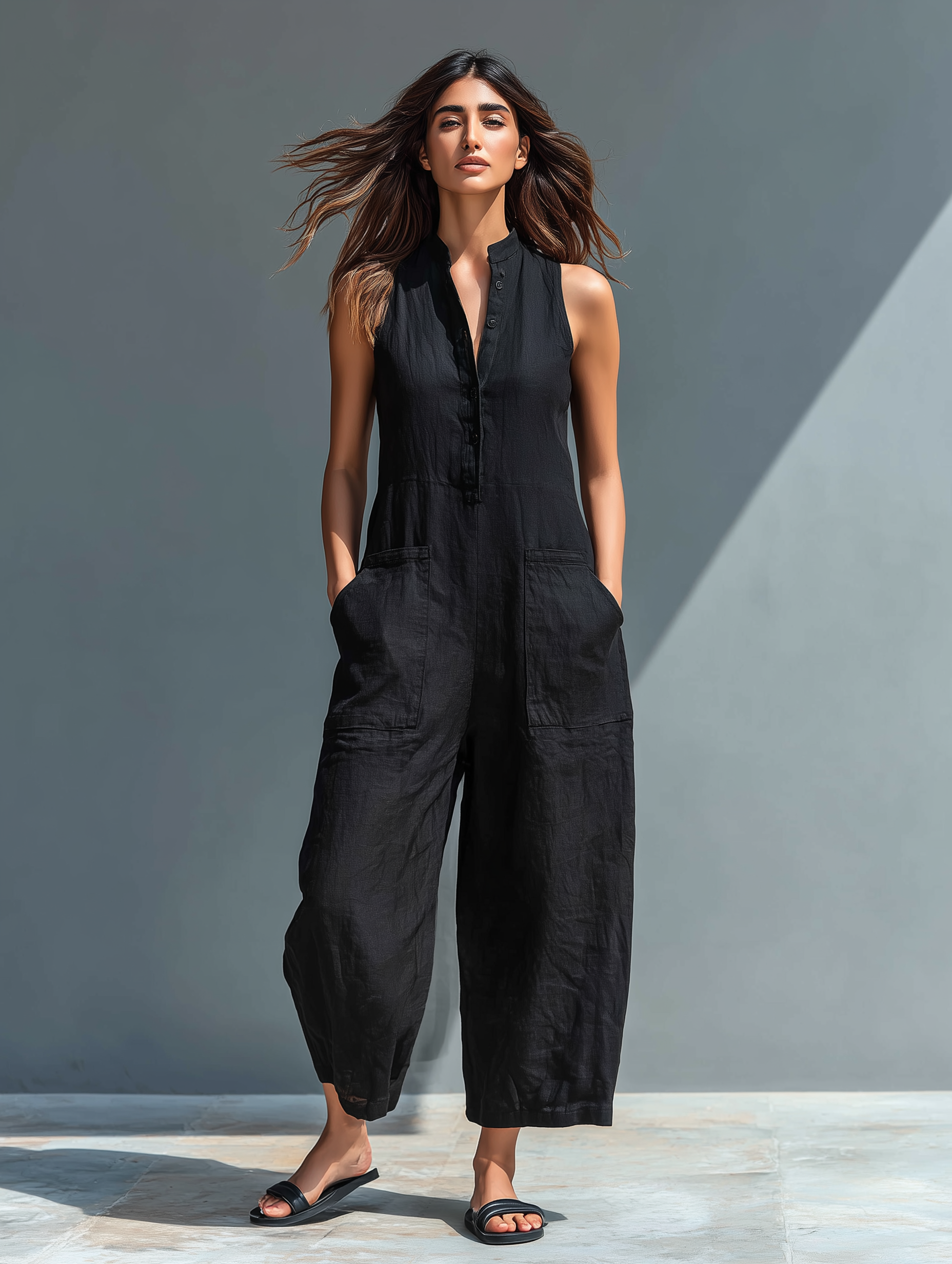 Sleeveless Loose Jumpsuit