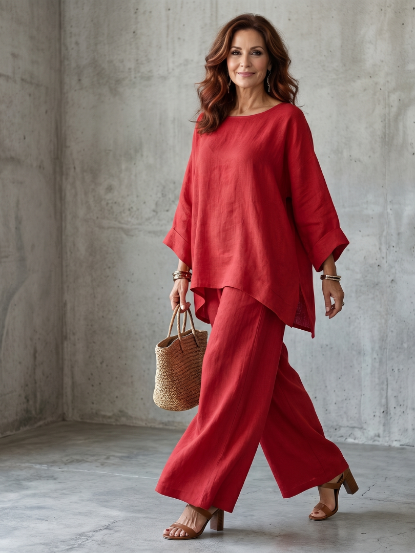 Proue (Athens Edit) | Oversized Tunic Set with Wide-Leg Pants