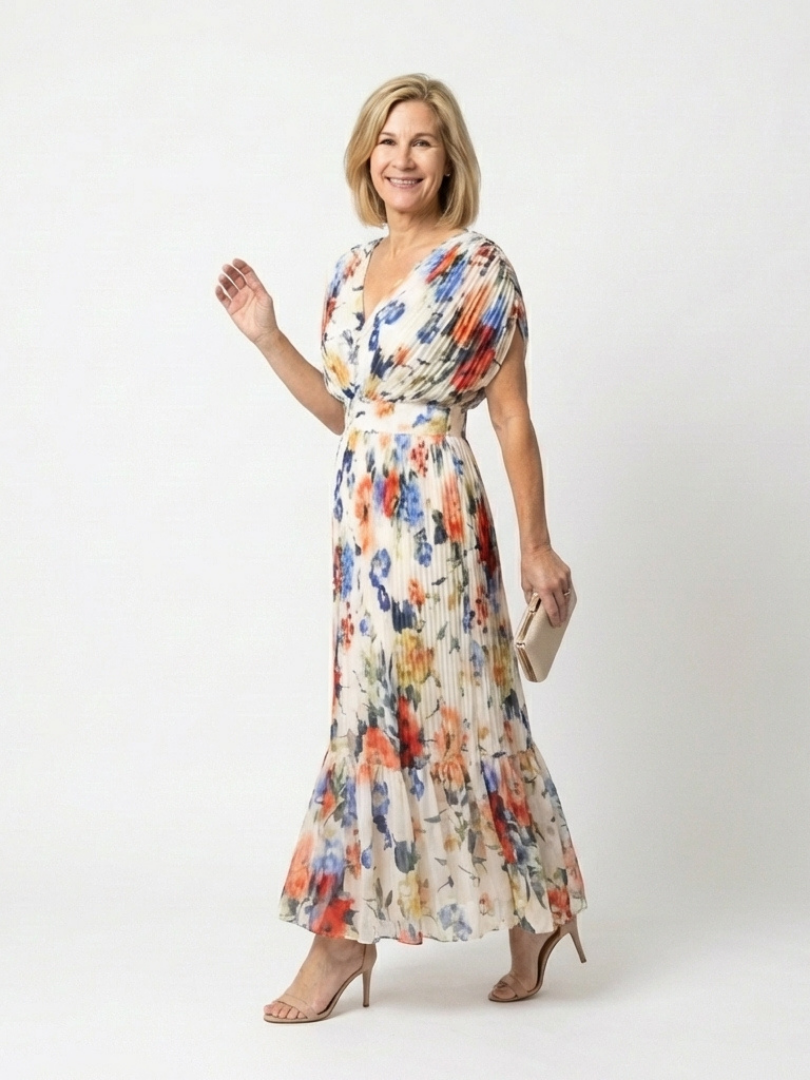 Savannah | Sleeveless Pleated Midi Dress