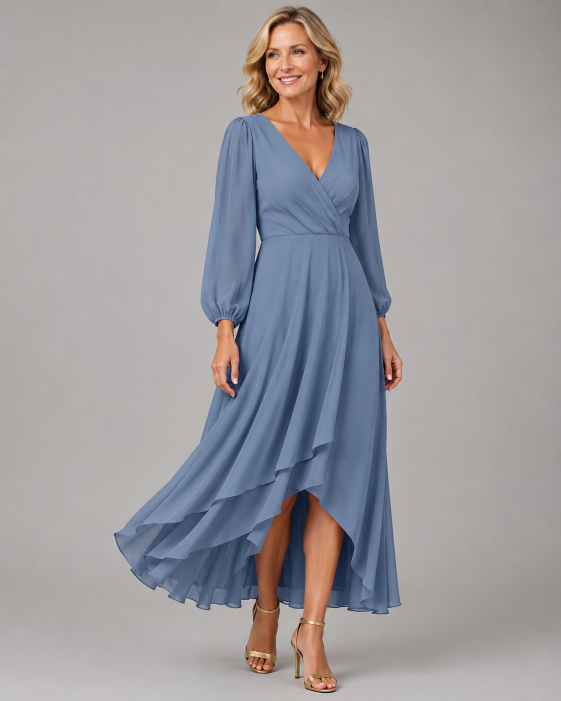 Mia™ (Athens Edit) | Elegant Long V-Neck Dress