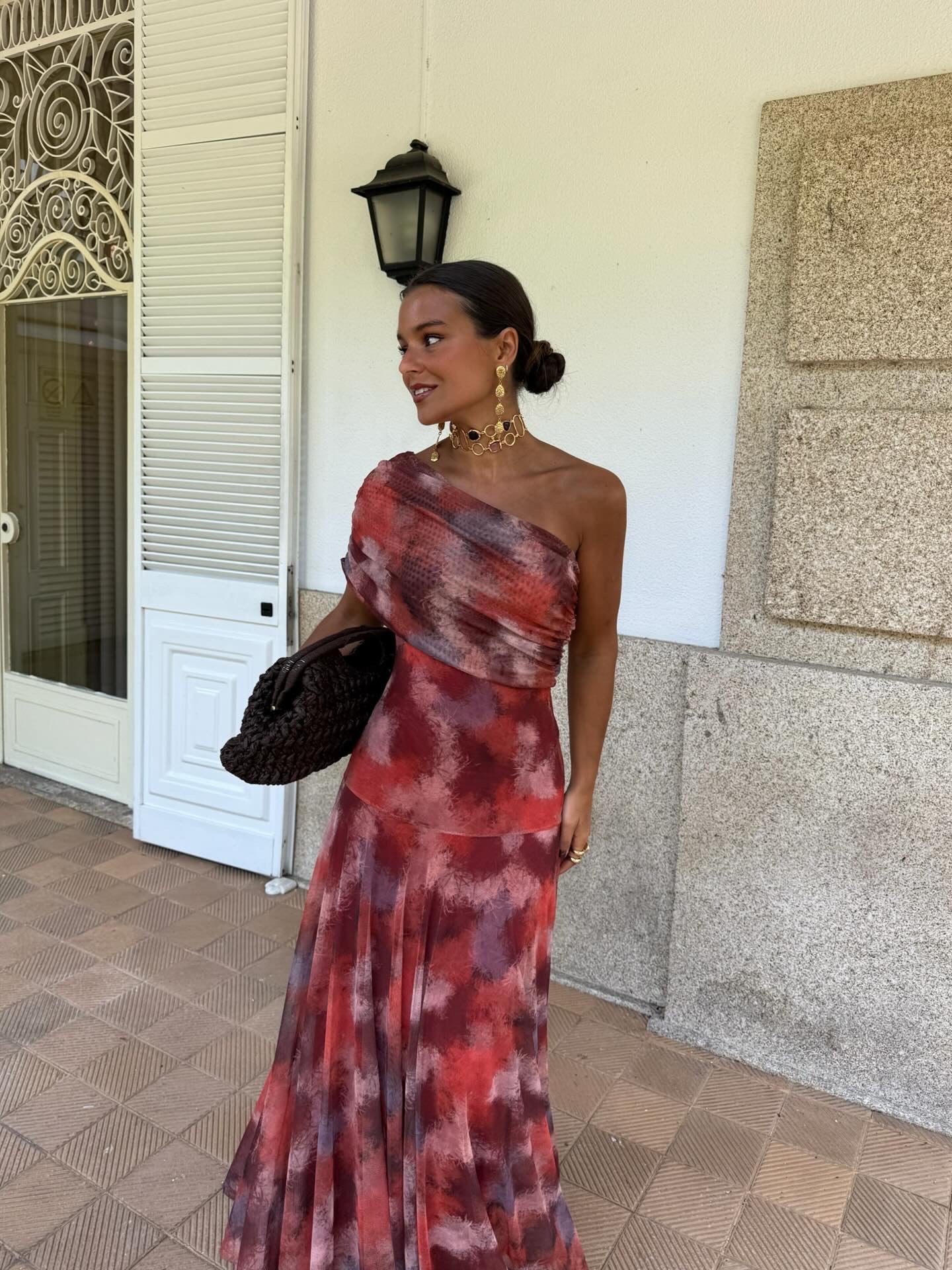 Flora | Watercolor Dropped-Shoulder Maxi Dress