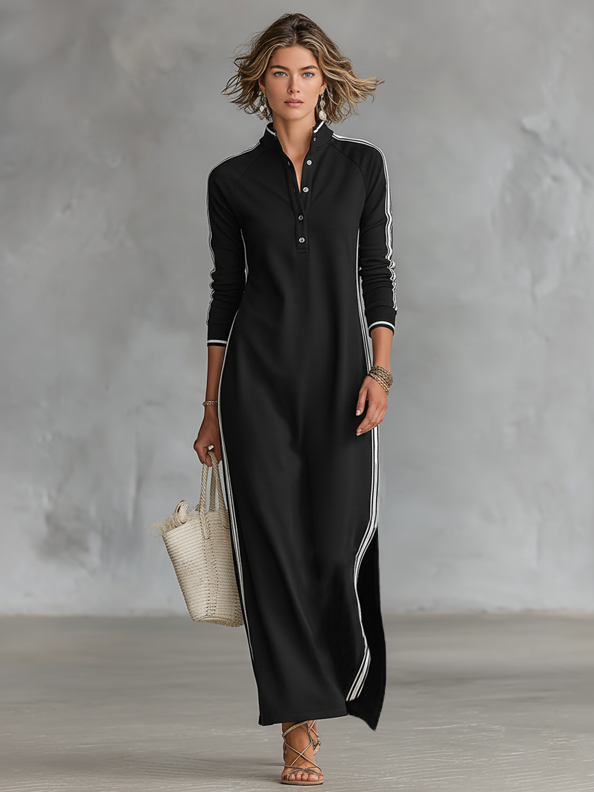 Women's Minimalist Sweatshirt Maxi Dress