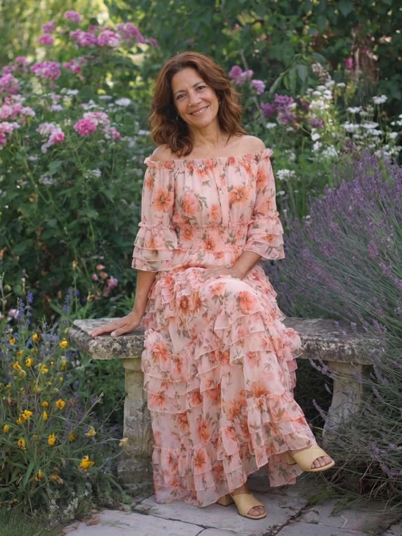 Rosalie | Off-Shoulder Floral Maxi Dress with Ruffles