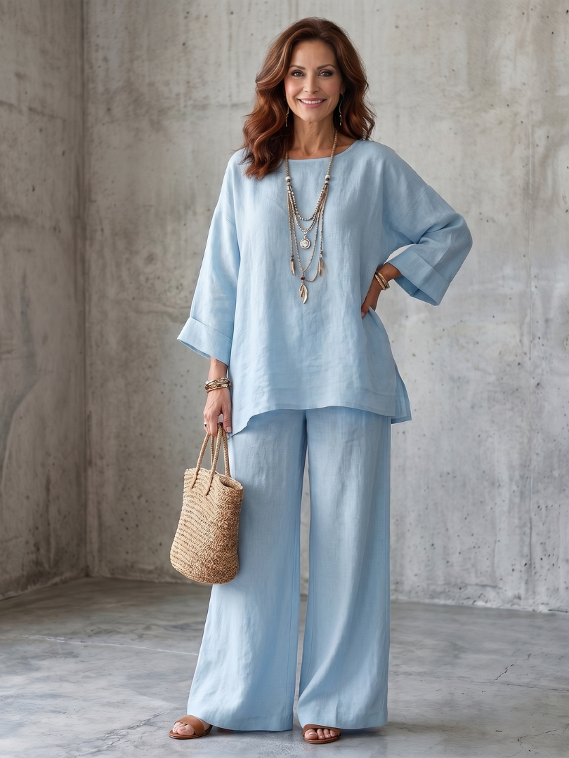 Proue (Athens Edit) | Oversized Tunic Set with Wide-Leg Pants