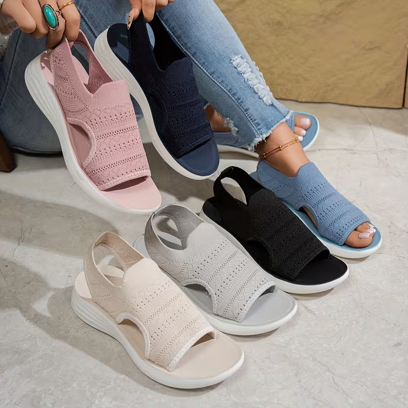 Platform Sandals, Breathable Knit for Women