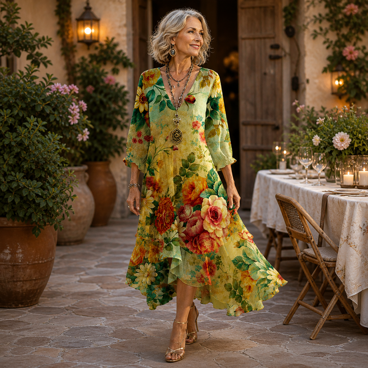 Vanessa | Effortless Floral Midi Dress 🌿