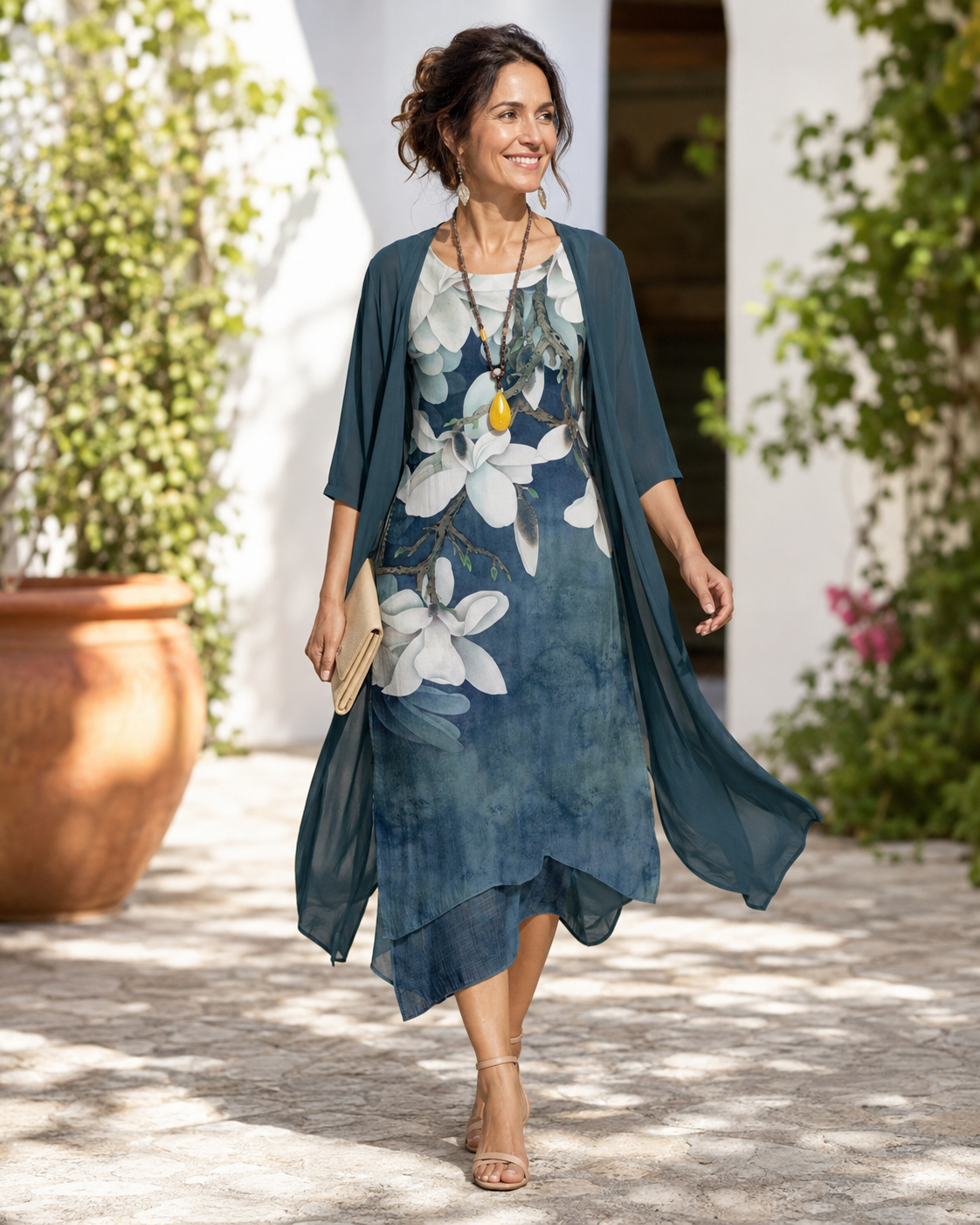 Sophia Layered Dress Set Deep Teal