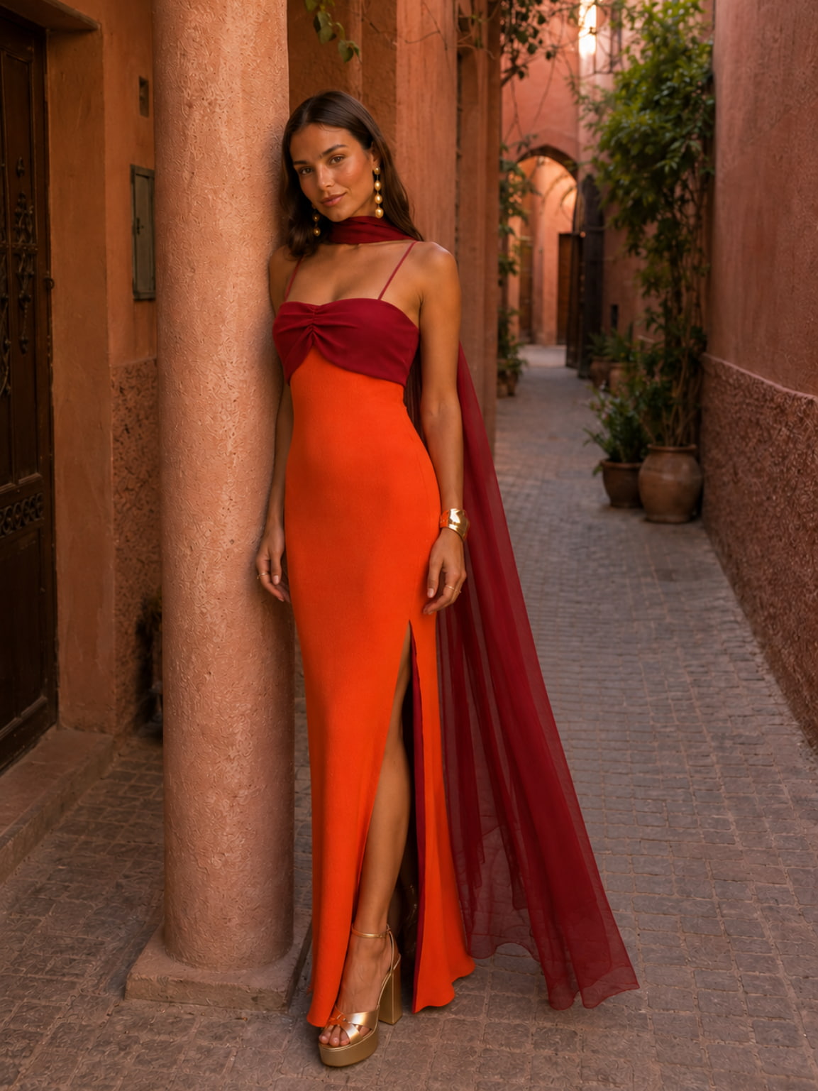 Zahara | Two-Tone Draped Maxi Dress – Limited Edition