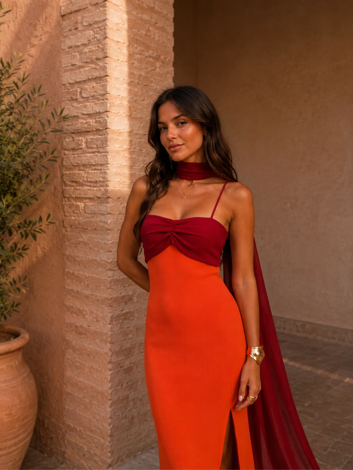 Zahara | Two-Tone Draped Maxi Dress – Limited Edition