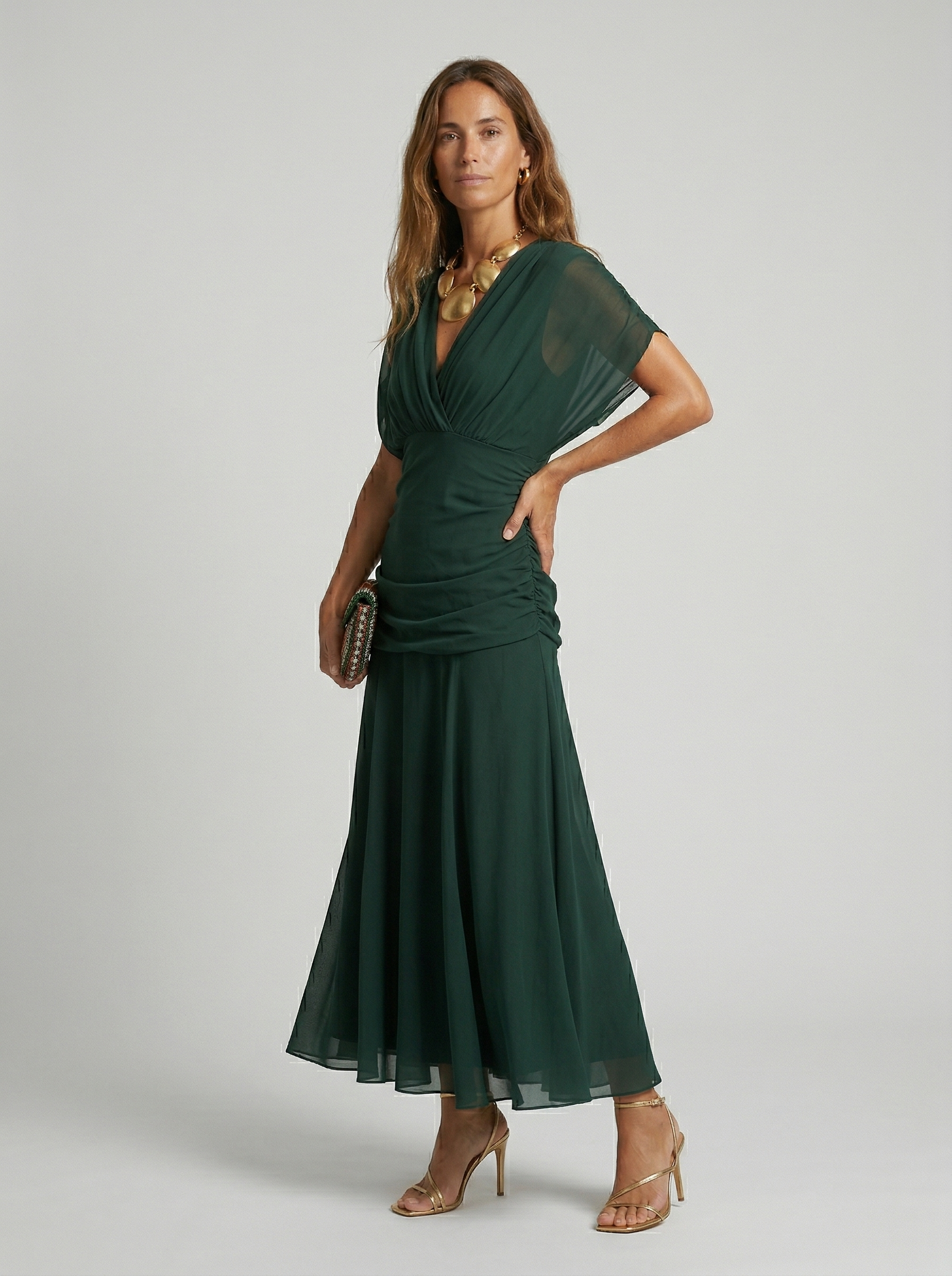 Nora | Long V-Neck Dress – Limited Edition