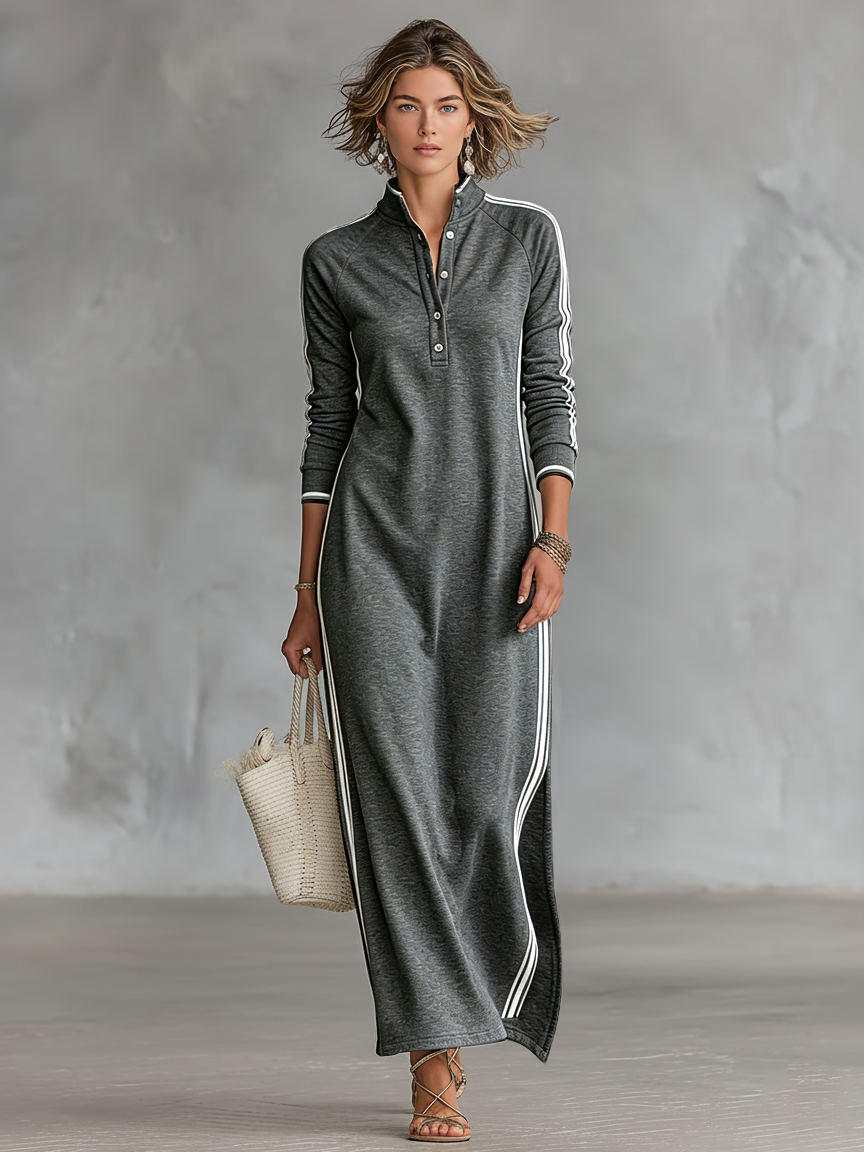 Women's Minimalist Sweatshirt Maxi Dress