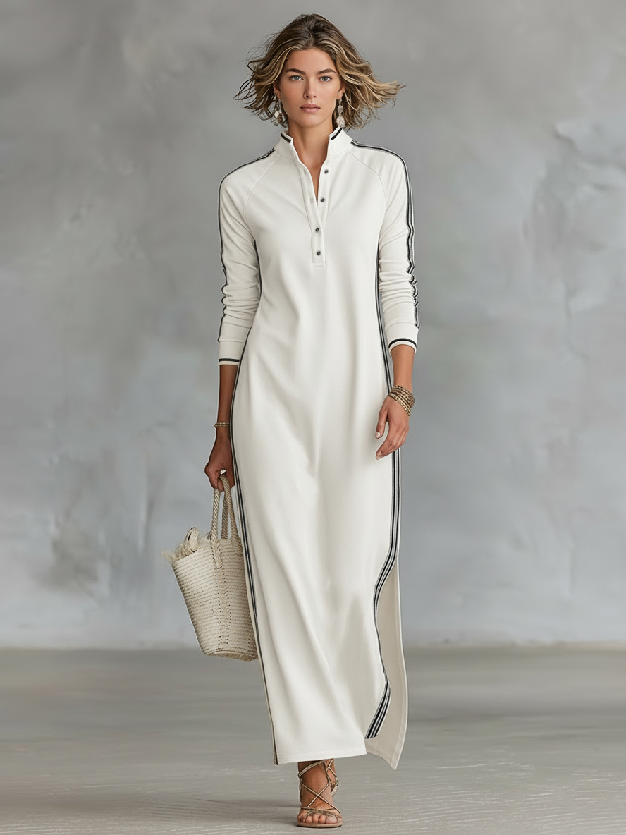 Women's Minimalist Sweatshirt Maxi Dress