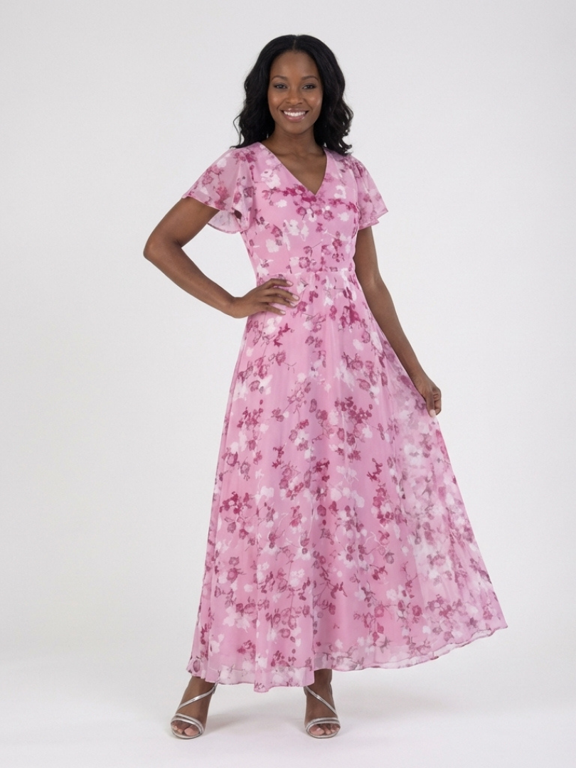 Ismeria (Athens Edit) | Floral Satin Maxi Dress